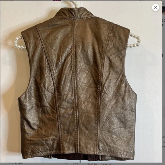 NWT BCBGMaxAzria Copper Moto Leather Vest Jacket - Picture 5 of 10